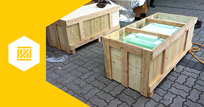 Wooden crate packing with inner protection by Popular Pack